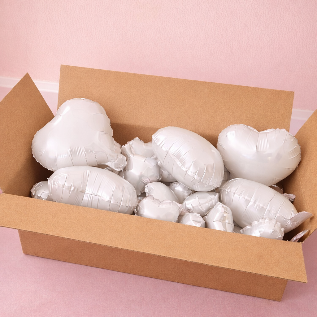 Ballons coeurs blancs