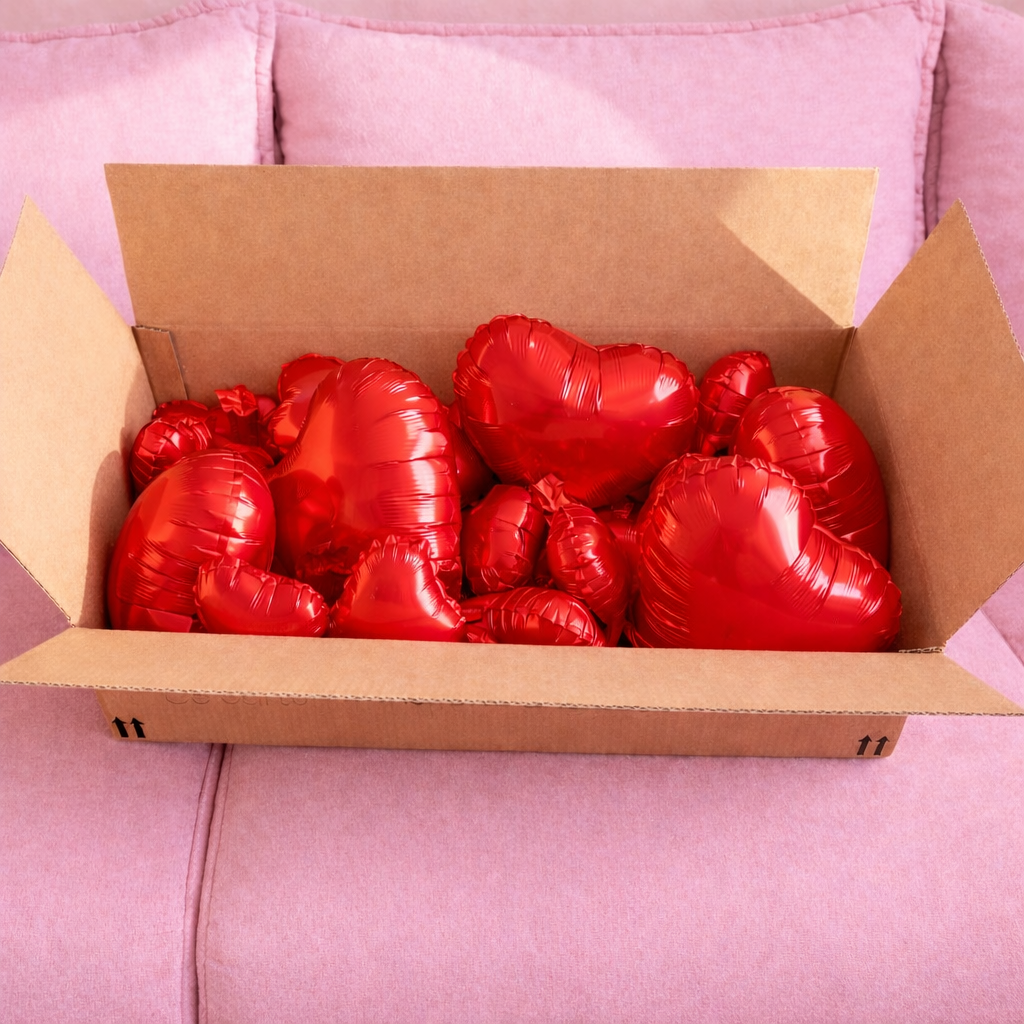 Ballons coeurs rouges