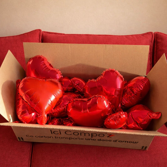 Remplir sa box de coeurs rouge