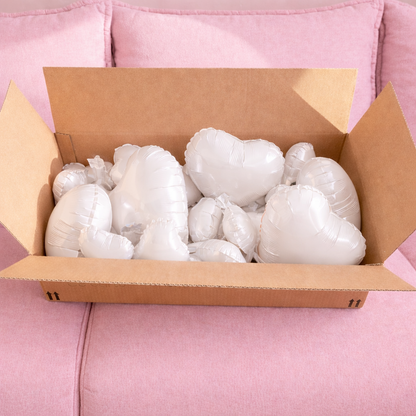 Ballons coeurs blancs