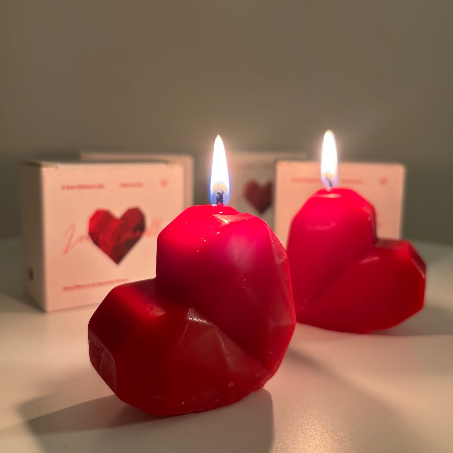 Bougie cœur parfumée à la rose