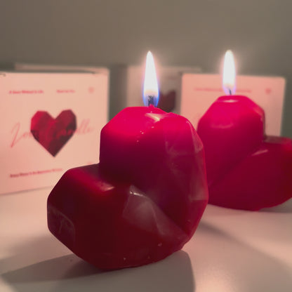 Bougie cœur parfumée à la rose