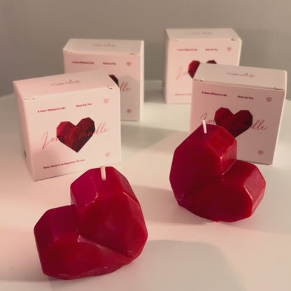 Bougie cœur parfumée à la rose