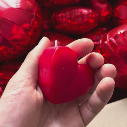 Bougie cœur parfumée à la rose